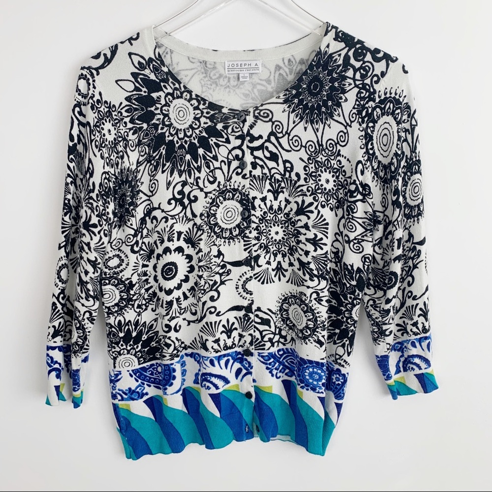 🌷Joseph A Classic Button-up Cardigan Black White
